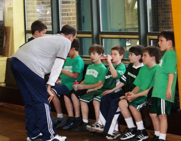 Half time talk from coach