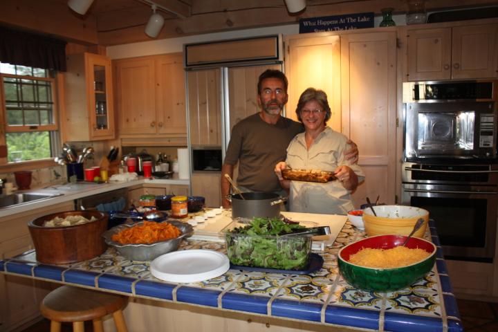 Ed and Jeanne prepare Mexican Night