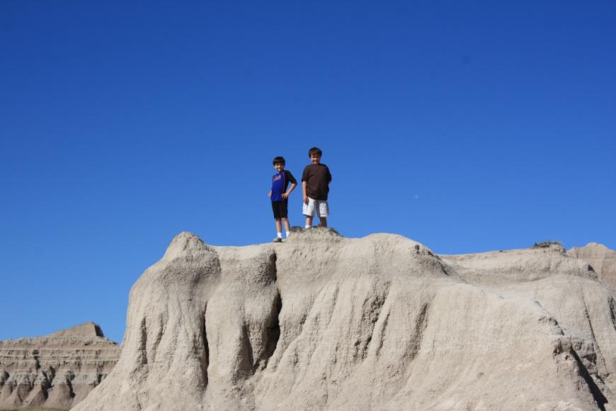 Jonathan and Robert on a high rock