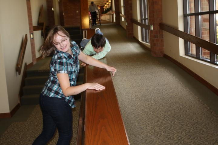 Sliding on the bannister