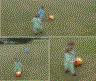 Jonathan and Robert kick the ball