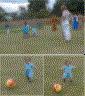 Robert goes for a kick