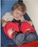Robert sleeping in pram