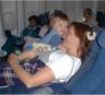 Nancy and Robert on the plane to Chicago