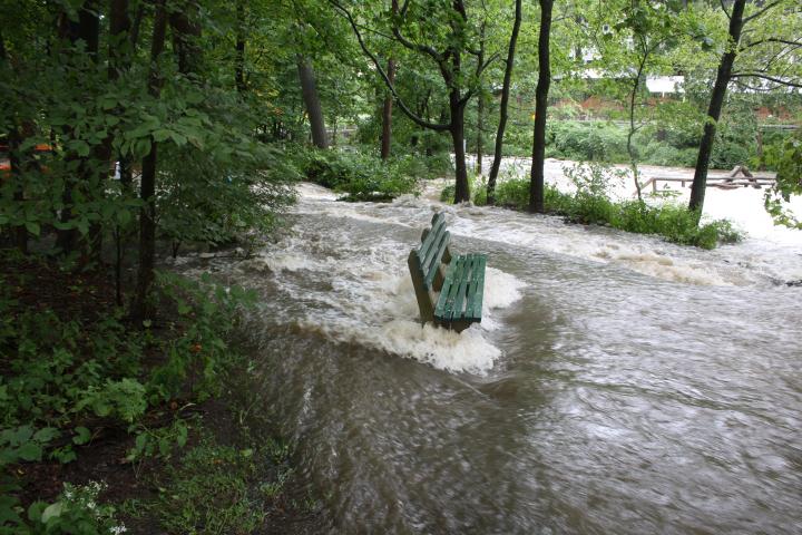 Hurricane Irene - Park bench