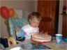 Robert blows out candles