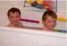 Jonathan and Robert in the tub
