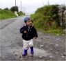 Jonathan steps in a puddle