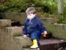 Robert throws a leaf into the pond
