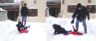 Oberammergau: Jonathan sleds by himself