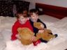 Oberammergau - Robert and Jonathan hold Teddies