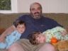 Jonathan and Robert give dad a hug before bed