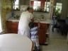 Robert gives his great Grandmother a hug