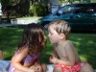 Jonathan and Arielle kiss - sort of