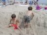 Jonathan and Robert dig in the sand