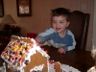 Robert eats candy from the roof