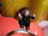 Jonathan climbs on the 'orange thing'