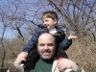 Jonathan gets a better view of the lions (from dad's shoulders)
