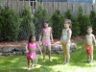 Running through sprinklers