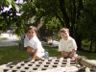 Jonathan and Robert on an old well