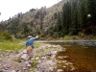 Ian 'puts' it into the river - Big Sploosh