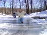 Ian slides on some ice