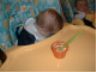 Jonathan falls asleep during dinner