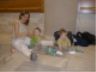 Nancy feeds the babies in the airport&nbsp;