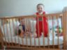 Jonathan stands up by himself - Robert loves it