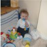 Robert plays with toys