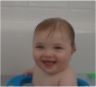 Robert was all smiles in the bath