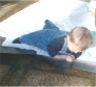 Jonathan lies on the mat outside.&nbsp;