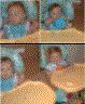 Jonathan and Robert learn how to eat.  Mommy can't watch!